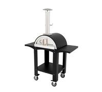 Free Standing Pizza Oven Extra Large Steel BBQ 2 Prep Stations Wood Portable Fresh Grills Black One Size