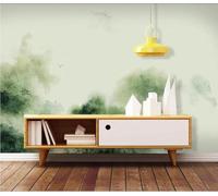 Fresh Hand Painted Abstract Green Alpine Forest 3D Wallpaper Luxury Silk Study Dining Feature Sofa Grey Bedroom Living Room Tv Decorative Wall-400cm×280cm