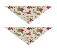 Fresh Highbush Cranberry Fruit Beige Dog holiday bandanas Snap Button Pet Scarf for Boy and Girl Cute Pet Holiday Set for Dogs Cats S