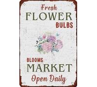 Fresh Hydrangea Flower Market Vintage Metal Aluminum Tin Sign Door Signs Exterior Home Cave Garage bar Country Poster Club Wall Plaque Decoration Retro Aluminum Sign 8x12 Inch