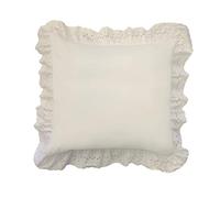 Fresh Ideas Bedding Eyelet Ruffled Pillow Sham Euro, Ivory