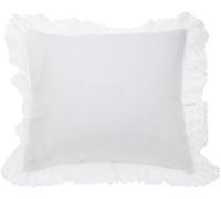 Fresh Ideas Bedding Eyelet Ruffled Pillow Sham Euro, White
