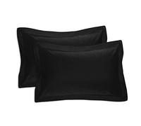 Fresh Ideas Poplin Tailored 2-Pack Pillow Sham, King, Black (FRE201XXBLAC09)