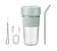 Fresh Juice Blender, 350ml, Mini Fruit Juice Blender, Refillable Straw Design, Personal Blender for Smoothies, Personal Travel Blender with 6 Blades for Home, Kitchen, Travel