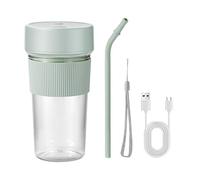 Fresh Juice Mini Fast Portable Blender - 350 ml Versatile Handheld Mini Personal Travel Blender | Efficient Straw Design Fruit Juice Mixer with 6 Blades for Travel, Sports, Gym, hellgrün, Siehe