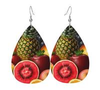 Fresh Juicy Fruits Leather Earrings Dangle Drop for Women Lightweight Teardrop Dangle Earrings Jewelry Fashion Pendant and Valentine Birthday Party Gift