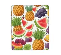 Fresh Juicy Fruits Pineapple Berries Grape Orange Print Small Desk Pad,Rubber Base with Precision Stitched Edges,Perfect for Office,Gaming