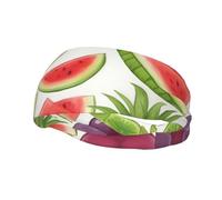 Fresh Juicy Fruits Pineapple Berries Grape Orange Print Sweatbands Sports Headband for Men Women,Athletic Sweatband for Tennis,Basketball,Running,Gym