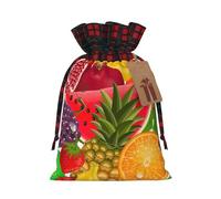 Fresh Juicy Fruits Pineapple Berries Watermelon Grape Orange Wrapping Gift Bags Xmas Bags For Presents For Xmas Birthday Holiday Party ,Reusable