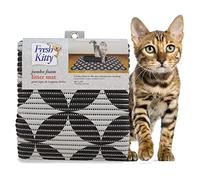 Fresh Kitty Durable XL Jumbo Foam Litter Box Mat - BPA and Phthalate Free, Water Resistant, Traps Litter from Box, Scatter Control, Easy Clean Mats - Gray Pattern 40”x 25” (9052)