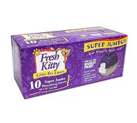 Fresh Kitty Super Thick, Durable, Easy Clean Up Jumbo Drawstring Scented Litter Pan Box Liners, Bags for Pet Cats, 10 ct