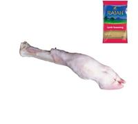 Fresh Lamb Feet 500gr with Rajah Lamb Seasoning - Ideal for Soups, Stocks & Traditional Dishes - Fresh Halal Meat Pack