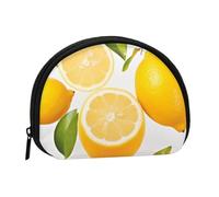Fresh Lemon Coin Purse Personalized Coin Bag for Women Men Change Purse Small Wallets with Zipper Mini Shell Coin Pouch Outdoor Shopping Change Storage Bag Handbags Gifts