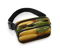 Fresh Lemon Fanny Pack Belt Bag with Adjustable Strap Fashion Waist Bag for Outdoor Sports Hiking, white, 20x13cm, Full Printed Waist Bag