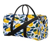 Fresh Lemon Leaves Foldable Travel Duffle Bag Waterproof Sports Gym Bag with Shoulder Straps