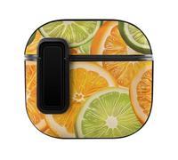 Fresh Lemon Orange Slices Hard Shell Case Skin Accessories Cover with Secure Lock Clip Compatible with AirPods 4