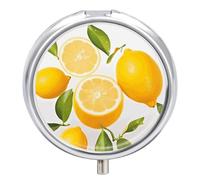 Fresh Lemon Pill Box, 3 Compartment Small Pill Case Waterproof Travel Pill Organizer for Pocket Or Purse Portable Mini Medicine Tablet Vitamin Holder Pill Case