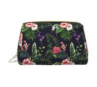 Fresh Lemon Print Leather Travel Cosmetic Bag Small Cosmetic Bag for Women, Cosmetic Makeup Bag Organizer Bag, Floral, Taglia Unica