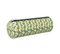 Fresh Lemon Print Triangle Pencil Case Large-Capacity Stationery Organizer Stylish Pens Pouch