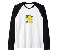 Fresh Lemon Summer Fruit - Illustration with Lettering Raglan Baseball Tee