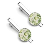 Fresh Limes Flower on The Tree Men's Tie Clips Necktie Bar Pinch Clip Set of 2 Formal Business Wedding Accessories