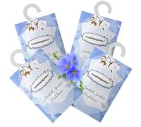 Fresh linen Scented Sachets,Wardrobe Fresheners, Fragrance Bags for Moths, Drawers,Closets, Office, Bedroom, Living Room, Cars, Suitcase,Sports Bag, Air Fresher. 4 linen scent bags in one pack