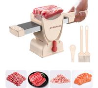 Fresh Meat Slicer， Thickness Adjustable 2 or 4 mm for Meat Slicing Shredding，Thickness Adjustable 2 or 4mm， Manual Meat Cutter Jerky Slicer for Beef Pork