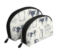 Fresh Milk Portable Shell Cosmetic Bag Set - Travel Makeup Organiser with Zipper & Inner Compartments