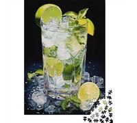 Fresh Mint Mojito Cocktail 1000-Piece Puzzle for Adults, 38x26cm/1000pcs; to Complete Gradually over A Weekend; White Pieces with A Smooth Surface