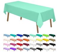 Fresh Mint Plastic Tablecloths 2 Pack Mint Green Disposable Table Covers 54 x 108 Inch. Baby Shower Party Tablecovers PEVA Table Cloths for Picnic Birthday Wedding Parties 8 ft Rectangle Table Use