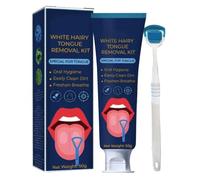 Fresh Mint Tongue Cleaner Gel,Tongue Cleaner Gel with Tongue Brush,Tongue Cleaning Gel Set,Tongue Cleaner Kit for Oral Care,Fresh Mint Tongue Cleaner Gel,Tongue Cleaner for Reduce Bad Breath,50G