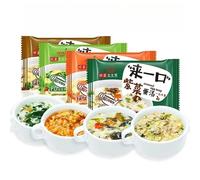 Fresh Mixed Vegetable Soup, 4-Flavor Assorted Set, Freeze-Dried Vegetable Soup, Healthy & Nutritious Instant Soup, Meal Replacement Breakfast, Convenience Food, side dish (Mixed Flavor,20packs)