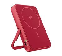Fresh 'n Rebel Magnetic Wireless Power Bank 10000mAh - MagSafe Compatible - Qi2-15W Wireless Charging - Portable Charger iPhone 17/16/15/14/13/12 & Android Qi Devices - with Stand (Berry Red)