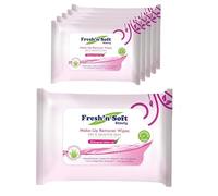 Fresh’n Soft Waterproof Make-Up Removal Wipes for Dry & Sensitive Skins, Anti Aging Effect, Enriched with Olive Oil Extract, Macadamia Nut Oil, Chamomile Extract, and Vitamin E (5 Pack/125 Count)