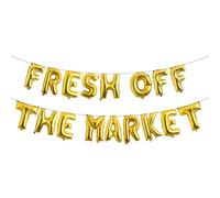 Fresh off the Market Bridal Shower Decorations Farmers Market Balloon Banner She's off the Market Floral Bachelorette Wedding Engagement Party Decor (FRESH OFF THE MARKET Gold)