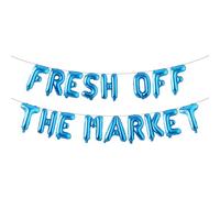 Fresh off the Market Bridal Shower Decorations Farmers Market Balloon Banner She's off the Market Floral Bachelorette Wedding Engagement Party Decor (FRESH OFF THE MARKET Blue)