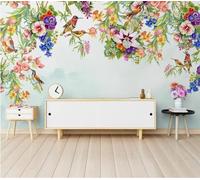 Fresh Only Beautiful Colourful Plants Flowers Birds 3D Wallpaper Easy Install Feature Office Living Room Sofa Bedroom TV Background Wall Decoration-300cm×210cm