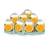 Fresh Orange Fruit Bunches Pocket Cotton And Hemp with Drawstring 8 Pieces Reusable Gift Bags Jewelry Pouch for Wedding DIY Craft Party (4.9 X 6.7 Inch)