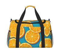 Fresh Orange Fruit Hand Travel Bag - Large Reusable Shopping Tote Bag, Perfect for Outdoor Activities, Sports, Camping & Groceries, Black, One Size
