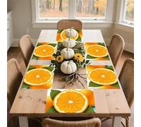 Fresh Orange Fruit Placemats Set 30x45cm*6 Heat Resistant Washable Placemat Waterproof Table Placemats Non-Slip Wipeable Tables Mat Kitchen Place Mats for Dining Party Home Decor