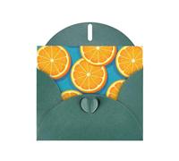 Fresh Orange Fruit Print Blank Cards and Envelopes 5" x 6" for Wedding Birthday Invitations and All Occasions