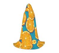 (Fresh Orange Fruit) Print Hooded Cape For Teenagers Costume Party, Halloween Hooded Cape Soft and Elastic,M