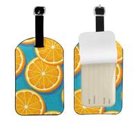 Fresh Orange Fruit Print Luggage Tags Stylish Leather Suitcase Tags Cute & Functional Bag Tags for Travel 7cm X 11cm Durable Identification Accessory