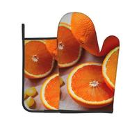 Fresh Orange Fruit Print Oven Gloves Potholder Kitchen Cooking Baking Grilling Kitchen Decor Accessories