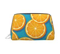 Fresh Orange Fruit Print Women Travel Cosmetic Bag Organizer Zipper Makeup Bags Pouch Toiletry,Lightweight Leather Makeup Bag