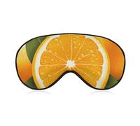 Fresh Orange Fruit Sleep Mask for Women Men Side Sleeper Eye Cover with Adjustable Strap Soft Breathable Blackout Mask Slip-Free Deep Sleeping Travel Essentials