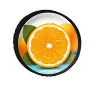 Fresh Orange Fruit Spare Tire Cover PVC Leather Spare Wheel Cover Dustproof Waterproof Jeep Tire Cover for 34inch Camper, RV Trailer, Truck, SUV Fit Diameter 28-34 Inch