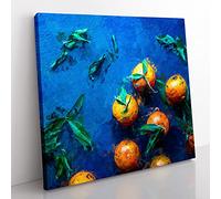 Fresh Oranges Modern Canvas Wall Art Print Ready to Hang, Framed Picture for Living Room Bedroom Home Office Décor, 50x50 cm (20x20 Inch)