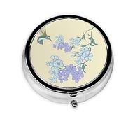 Fresh Orchids Take-Along Pill Box, Portable Round Pill Box, fits in Your Purse Pocket Lightweight 3 Compartment Pill Box,