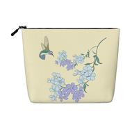 Fresh Orchids Water-Resistant Faux Linen Single-Layer Makeup Bag with Zipper Closure for Your Daily or Travel Needs